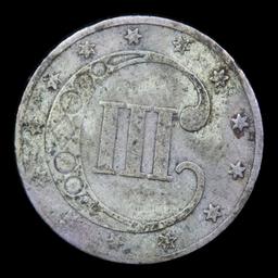 1853 3 Cent Silver 3cs Grades f, fine