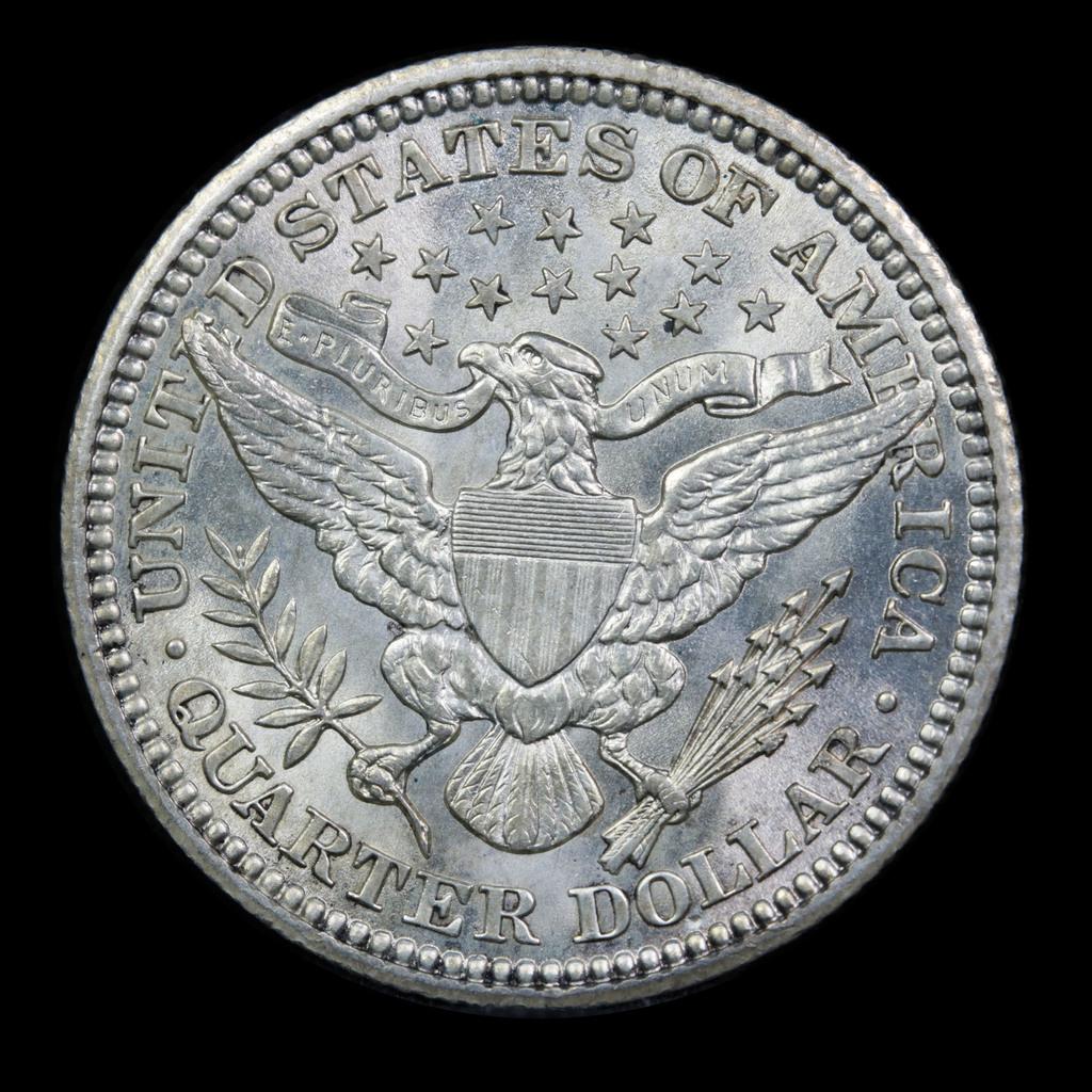 ***Auction Highlight*** 1907-p Barber Quarter 25c Graded GEM Unc by USCG (fc)