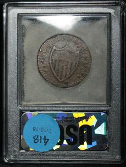 ***Auction Highlight*** 1787 New Jersey, Sm Plan, Plain Shield Colonial 1c Graded vf++ by USCG (fc)