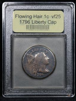 ***Auction Highlight*** 1796 Liberty Cap Flowing Hair large cent 1c Grades vf+ (fc)