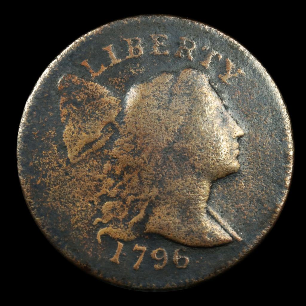 ***Auction Highlight*** 1796 Liberty Cap Flowing Hair large cent 1c Grades vf+ (fc)