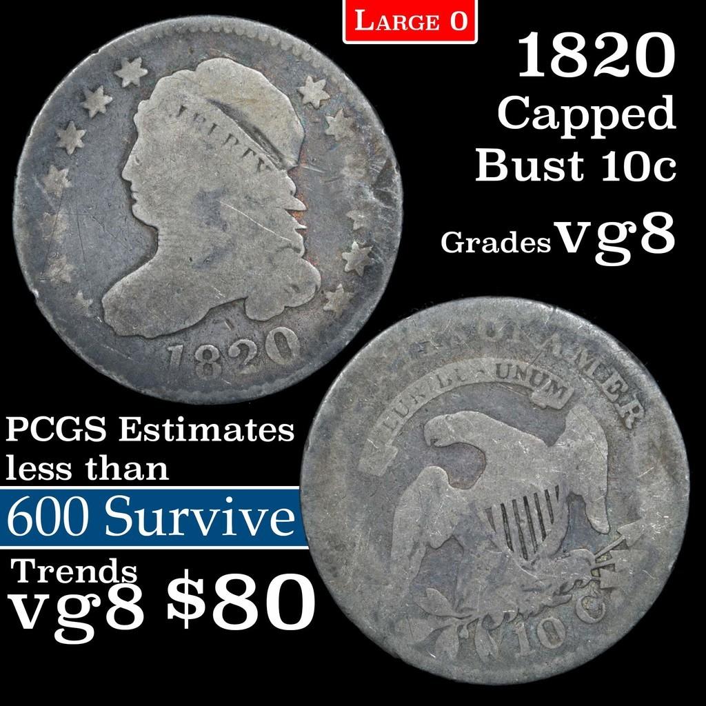 1820 Capped Bust Dime 10c Grades vg, very good