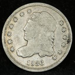 1836 Capped Bust Half Dime 1/2 10c Grades vf, very fine