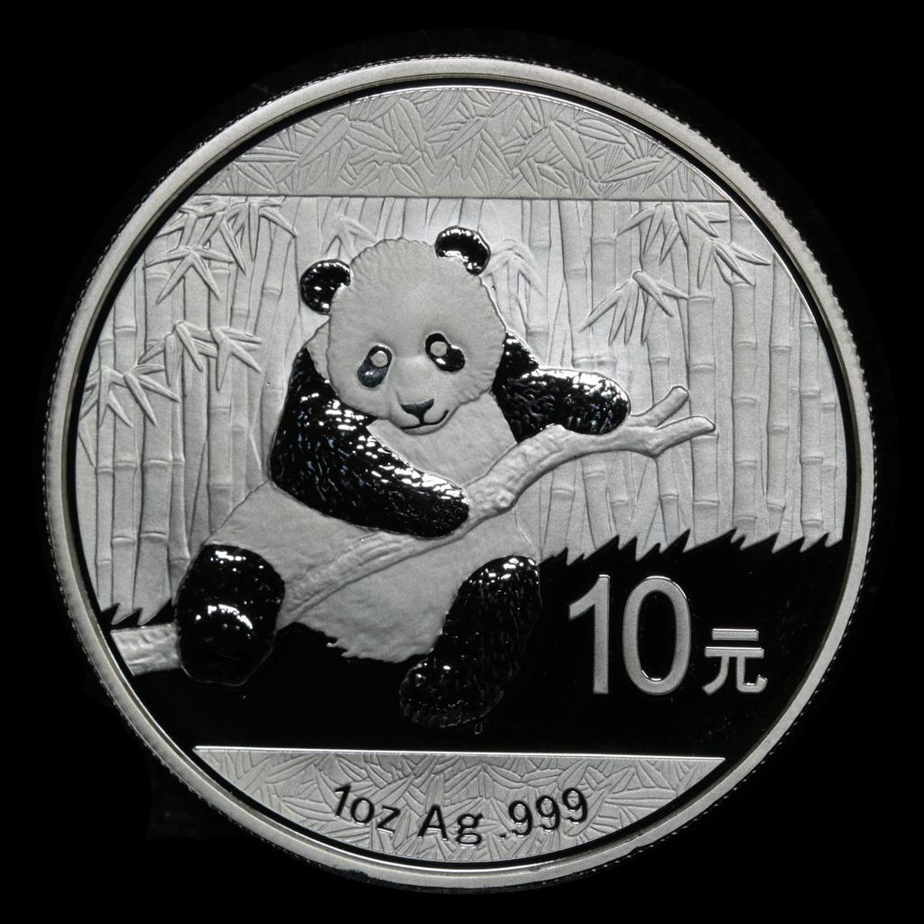 2014 1 oz Silver China Panda 10 Yuan Coin Grades Perfection