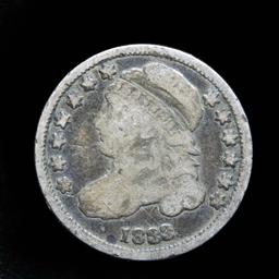 1833 Capped Bust Dime 10c Grades vf, very fine