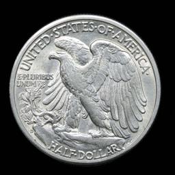 1947-d Walking Liberty Half Dollar 50c Grades Choice AU