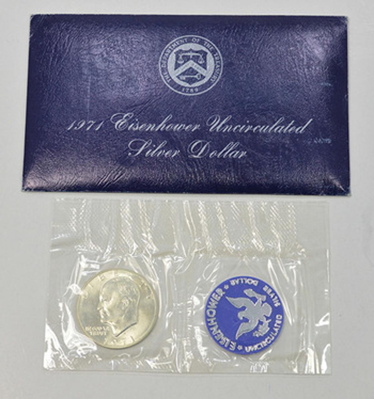 1971 Blue Pack Ike Eisenhower UNC Silver Dollar Original Packaging