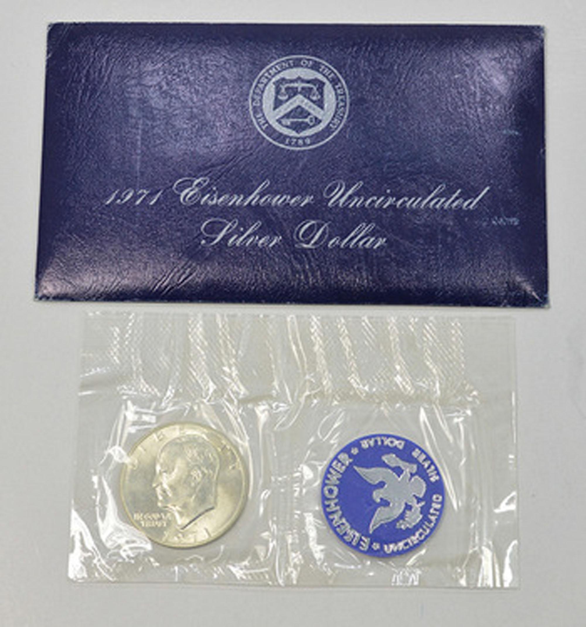 1971 Blue Pack Ike Eisenhower UNC Silver Dollar Original Packaging