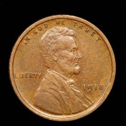 1918-p Lincoln Cent 1c Grades AU, Almost Unc