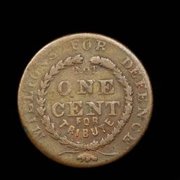 1863 Not One Cent for Tribute, Millions for Defence Civil War Token Grades f+