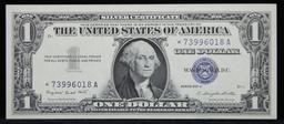 ***Star Note 1957A $1 Blue Seal Silver Certificate, Sigs Smith/Dillon Grades Gem++ CU