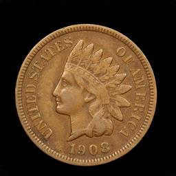 1908-s Indian Cent 1c Grades xf