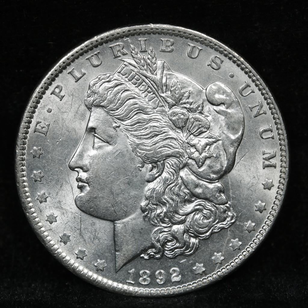 ***Auction Highlight*** 1892-p Morgan Dollar $1 Grades Choice Unc (fc)