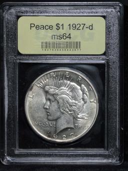 ***Auction Highlight*** 1927-d Peace Dollar $1 Graded Choice Unc by USCG (fc)