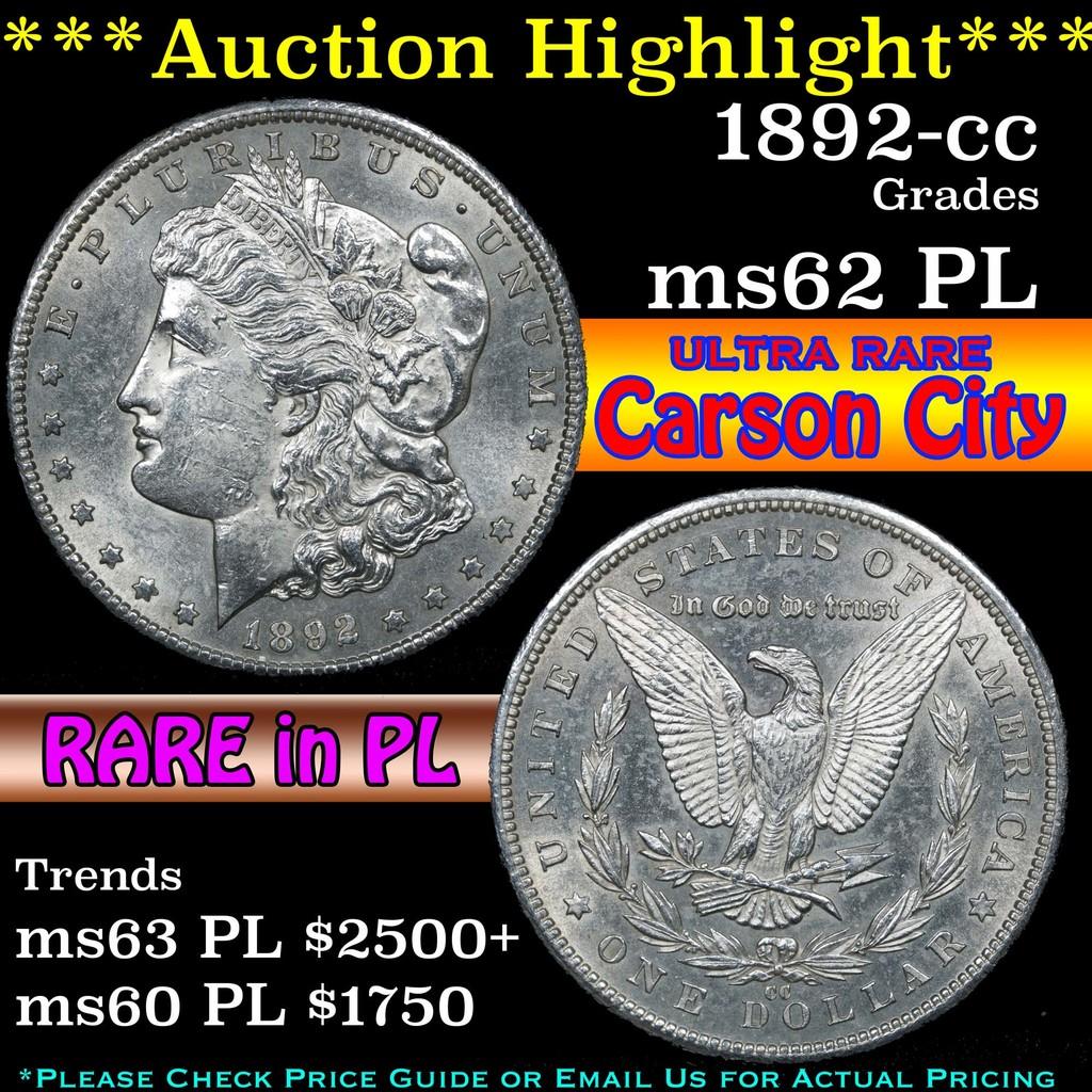 ***Auction Highlight*** 1892-cc Morgan Dollar $1 Grades Select Unc PL (fc)