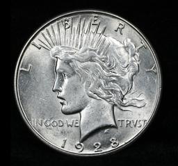 ***Auction Highlight*** 1928-s Peace Dollar $1 Grades Choice Unc (fc)