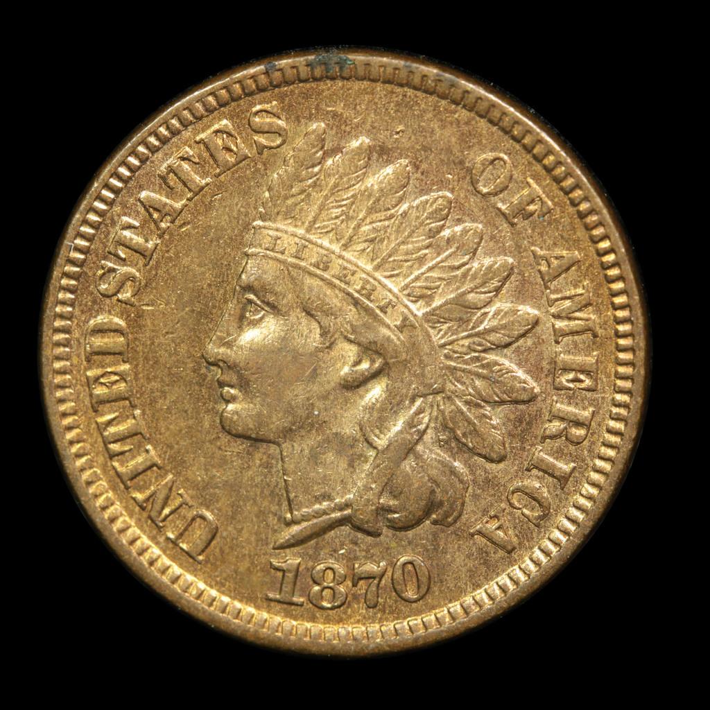 ***Auction Highlight*** 1870 Indian Cent 1c Grades Select Unc RD (fc)