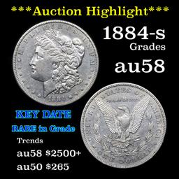 ***Auction Highlight*** 1884-s Morgan Dollar $1 Grades Choice AU/BU Slider (fc)