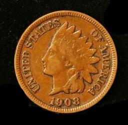 1908-s Indian Cent 1c Grades xf+