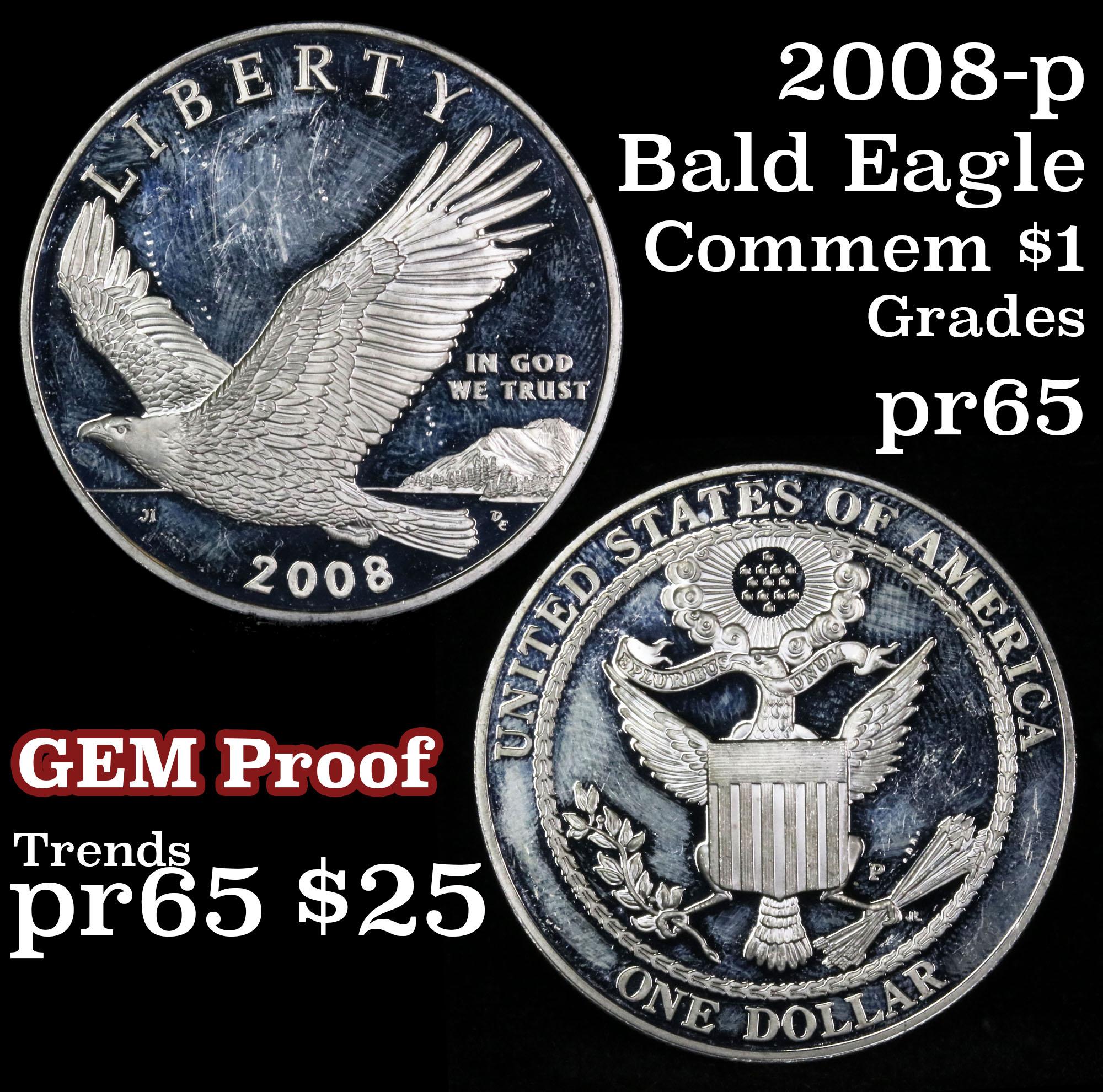 2008-p Bald Eagle Modern Commem Dollar $1 Grades GEM Proof