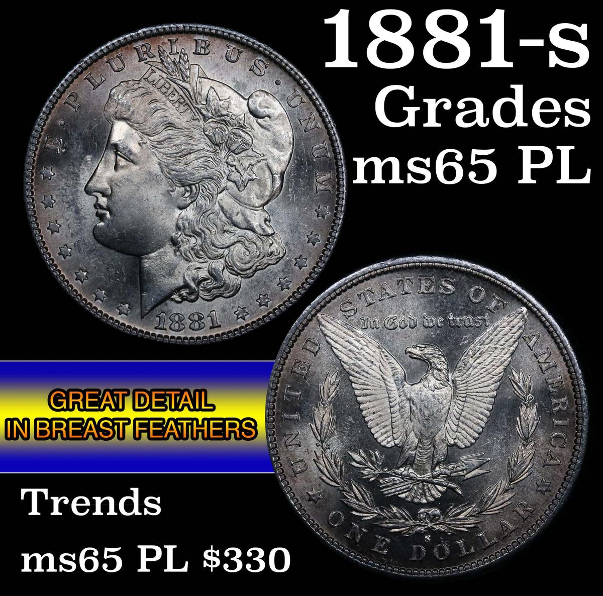 1881-s Morgan Dollar $1 Grades GEM Unc PL