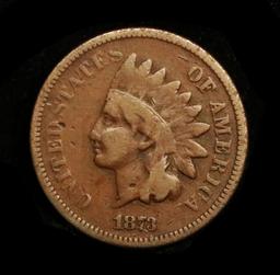 1873 open 3 Indian Cent 1c Grades vf, very fine