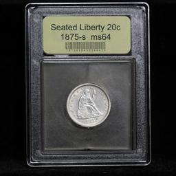 **Auction Highlight** 1875-s Twenty Cent Piece 20c Graded Choice Unc by USCG (fc)