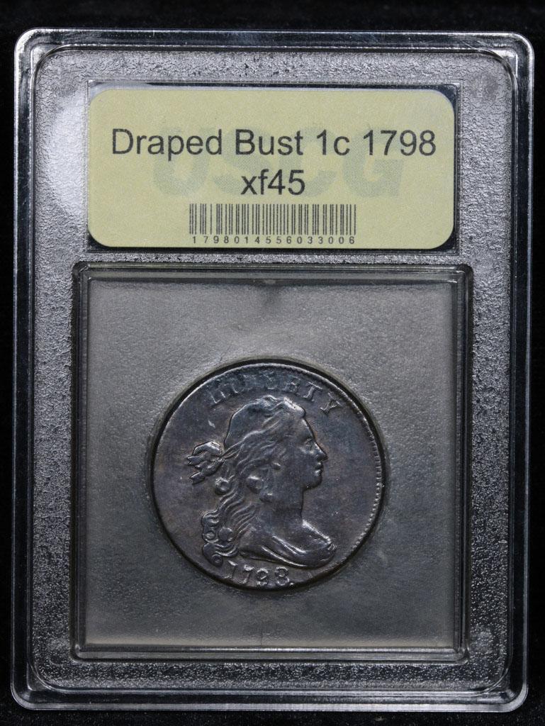 **Auction Highlight** 1798 Draped Bust Large Cent 1c Graded xf+ by USCG (fc)
