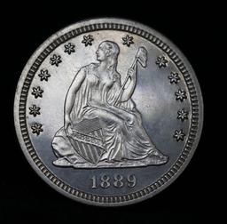 **Auction Highlight** 1889 Seated Liberty Quarter 25c Graded GEM+ Proof by USCG (fc)