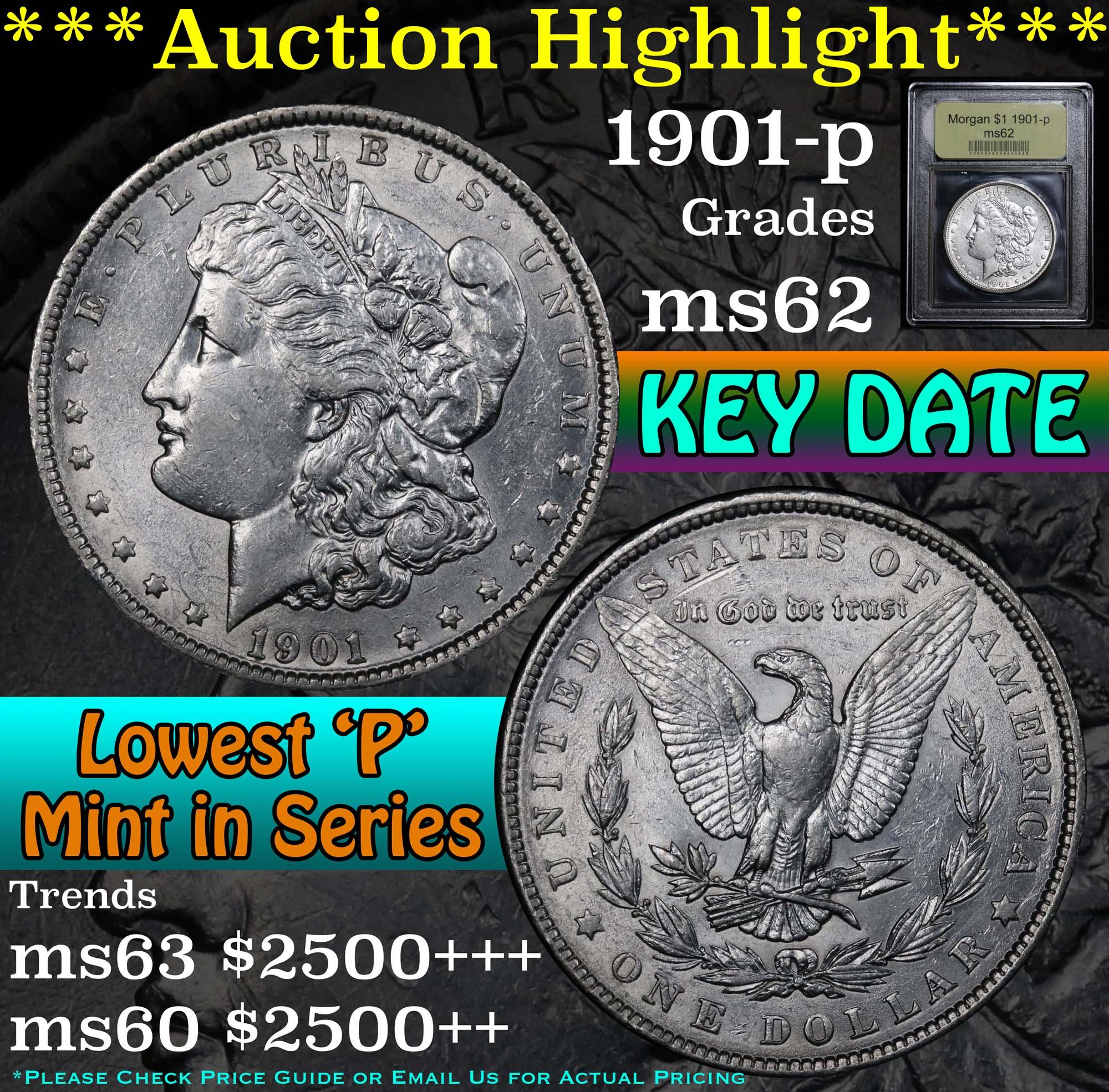 **Auction Highlight** 1901-p Morgan Dollar $1 Graded Select Unc by USCG (fc)