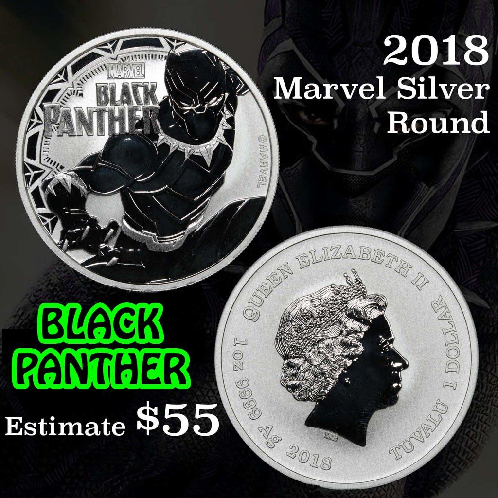 2018 Black Panther Marvel Silver Round .999 Fine 1 oz. Grades ms70, Perfection