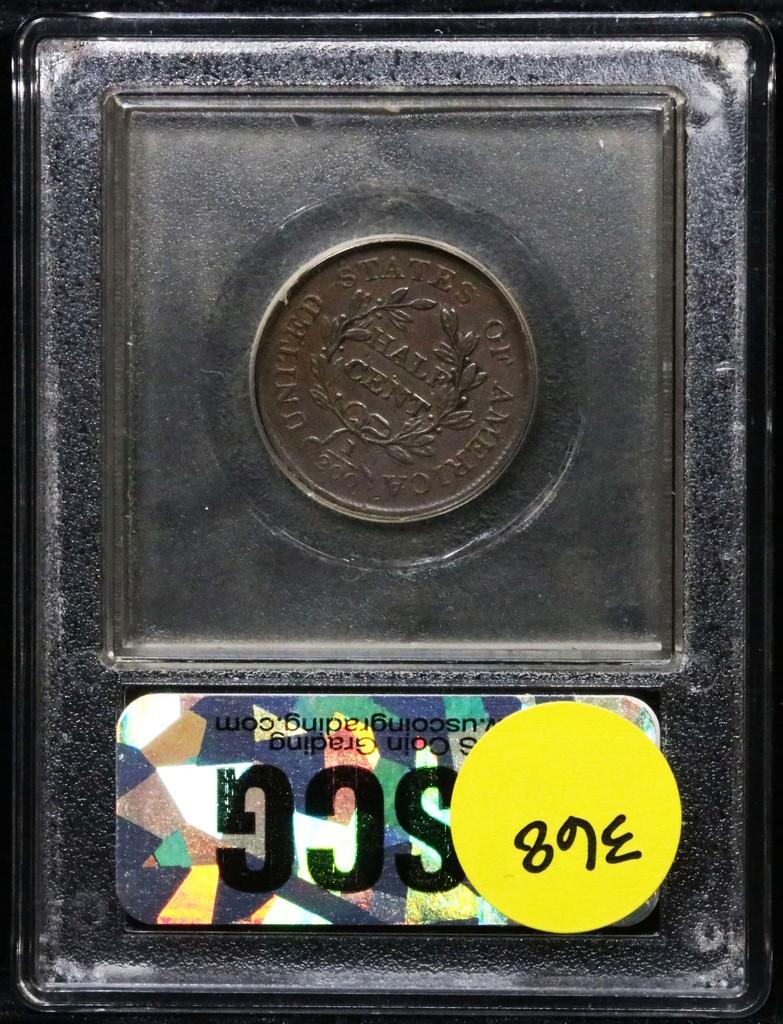 ***Auction Highlight*** 1806 Draped Bust Half Cent 1/2c Graded xf+ by USCG (fc)