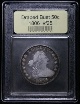 ***Auction Highlight*** 1806 Draped Bust Half Dollar 50c Graded vf+ by USCG (fc)