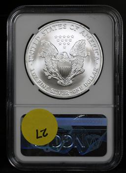 NGC 2004 Silver Eagle Dollar $1 Graded ms69 by NGC