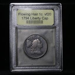 **Auction Highlight** 1794 Liberty Cap Flowing Hair large cent 1c Graded vf, very fine by USCG (fc)