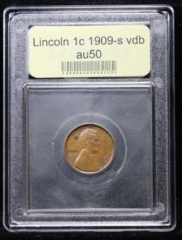 ***Auction Highlight*** 1909-s vdb Lincoln Cent 1c Graded AU, Almost Unc by USCG (fc)