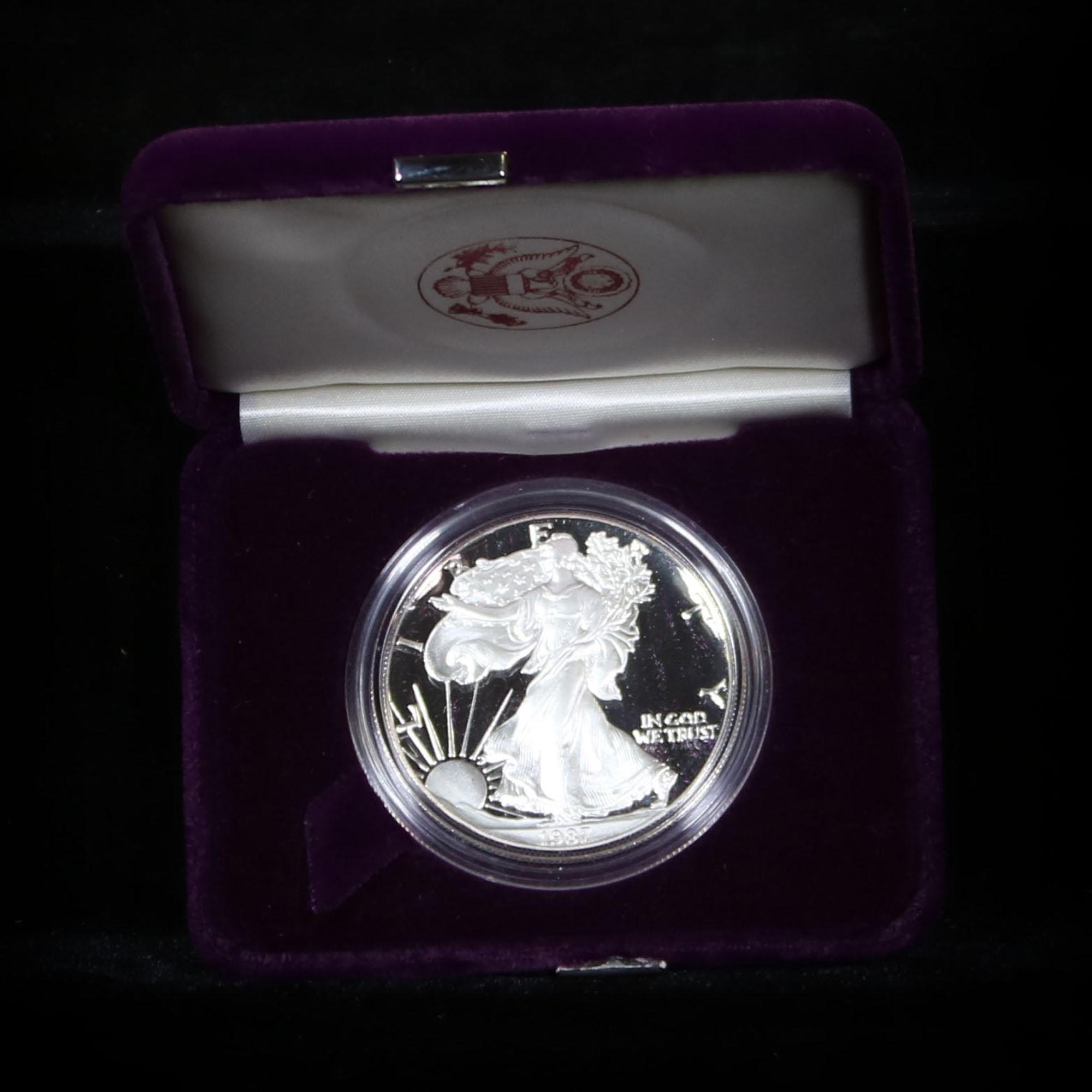 1987 Proof Silver Eagle with Box and Papers