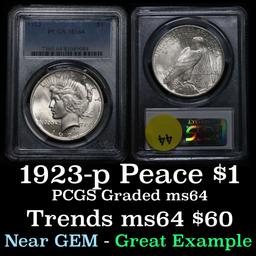 PCGS 1923-p Peace Dollar $1 Graded ms64 by PCGS