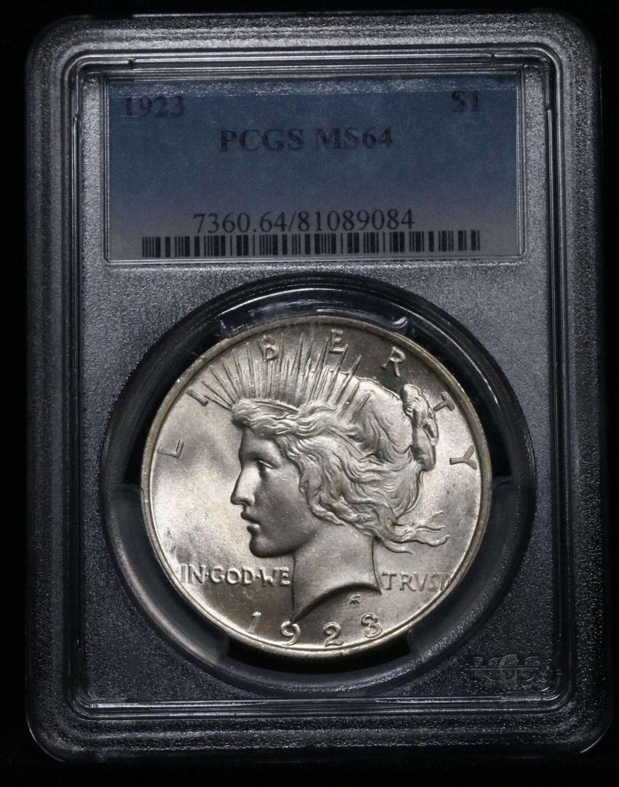PCGS 1923-p Peace Dollar $1 Graded ms64 by PCGS