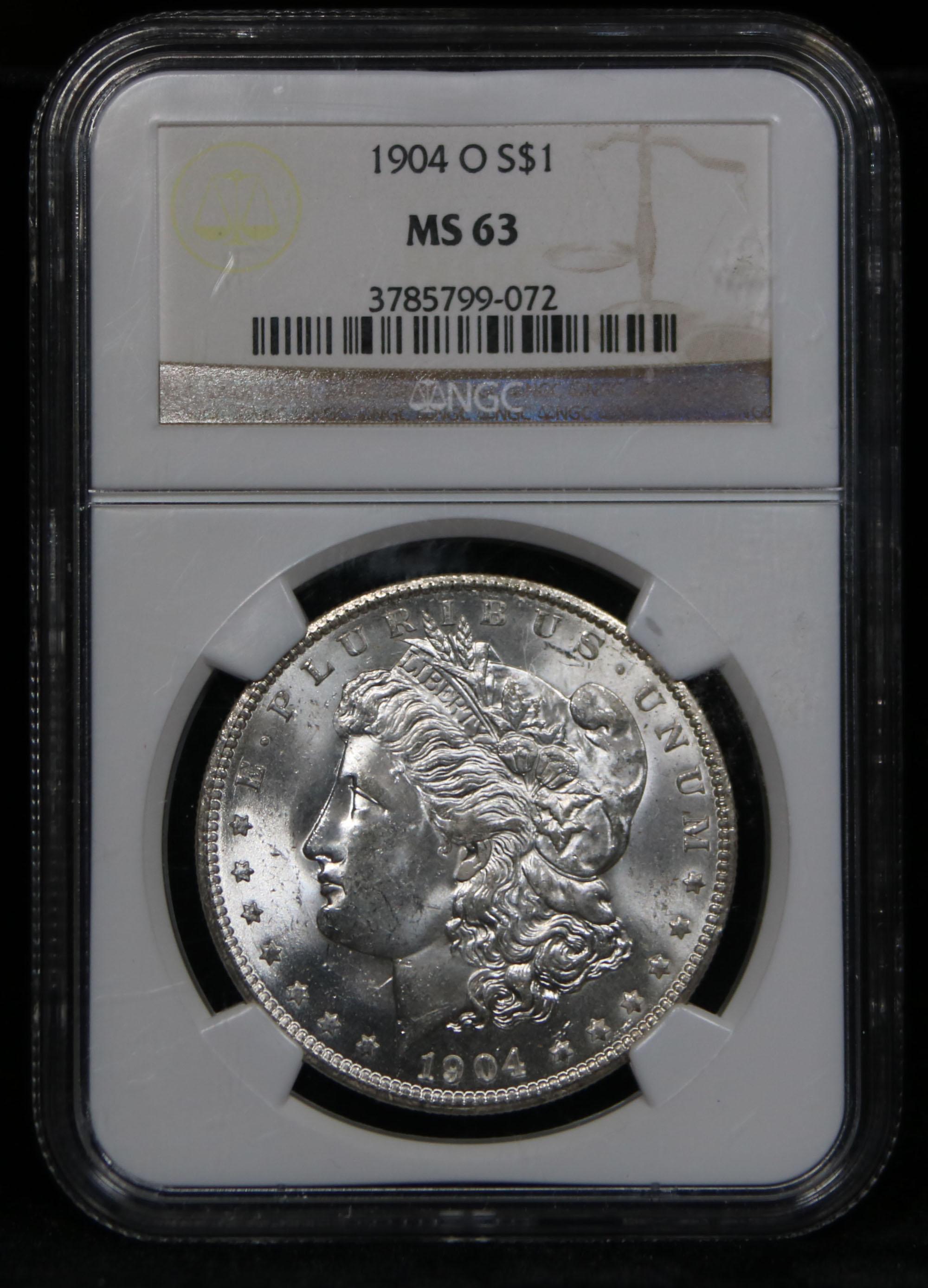 NGC 1904-o Morgan Dollar $1 Graded ms63 by NGC