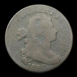 ***Auction Highlight*** 1800 80/79 2nd Hair Draped Bust Large Cent 1c Graded f+ by USCG (fc)