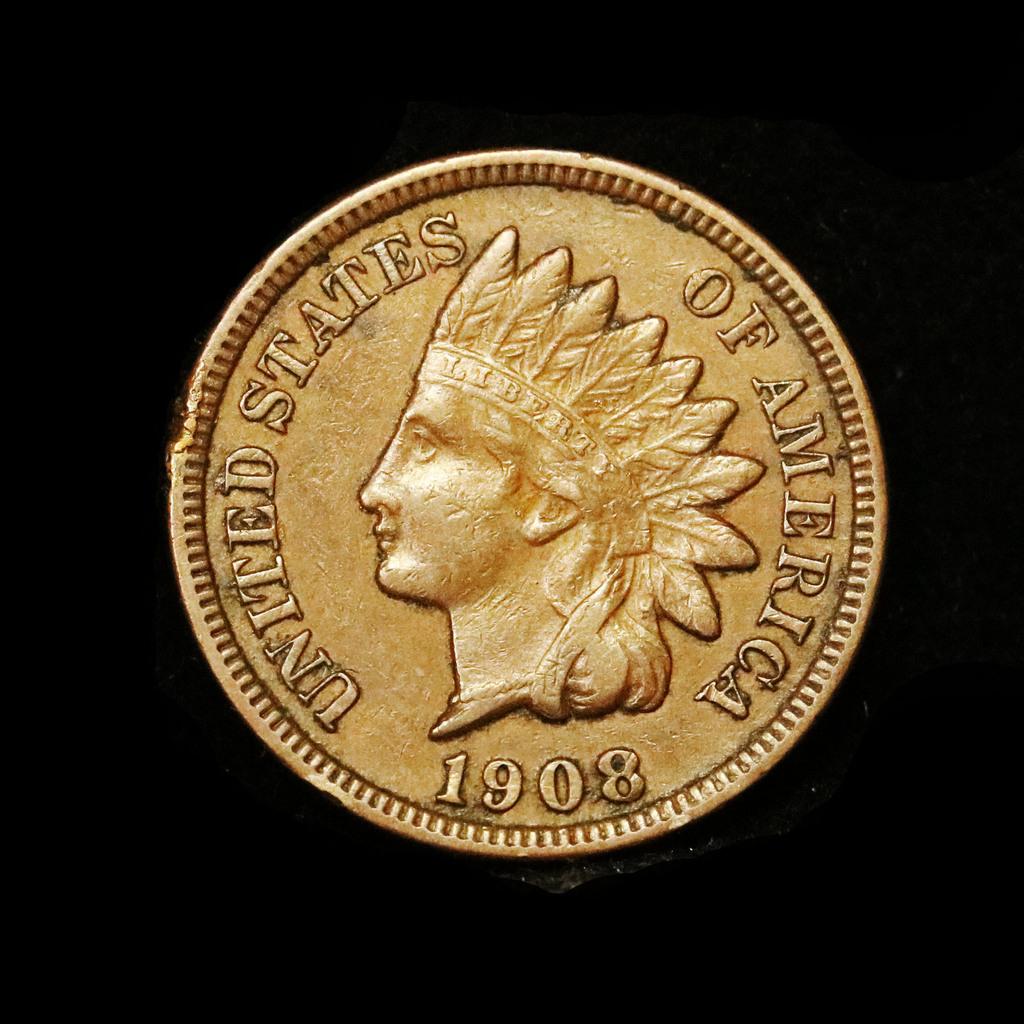 1908-s Indian Cent 1c Grades Choice AU