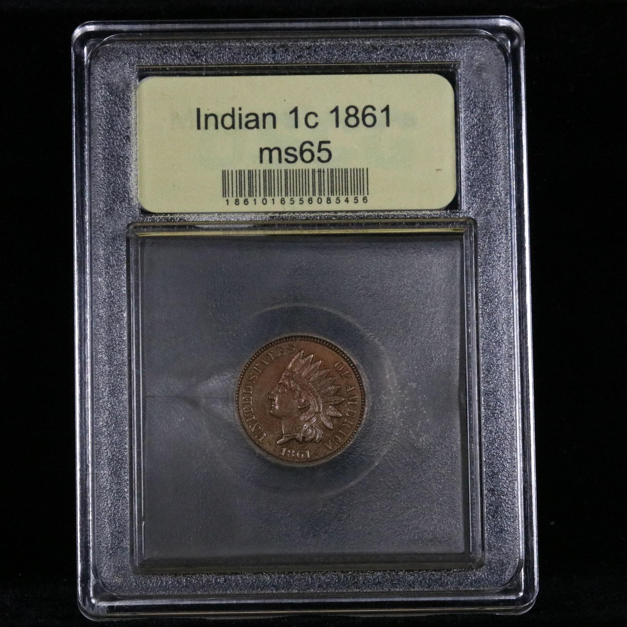 ***Auction Highlight*** 1861 Indian Cent 1c Graded GEM Unc by USCG (fc)