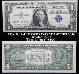 1957 $1 Blue Seal Silver Certificate Grades Gem++ CU