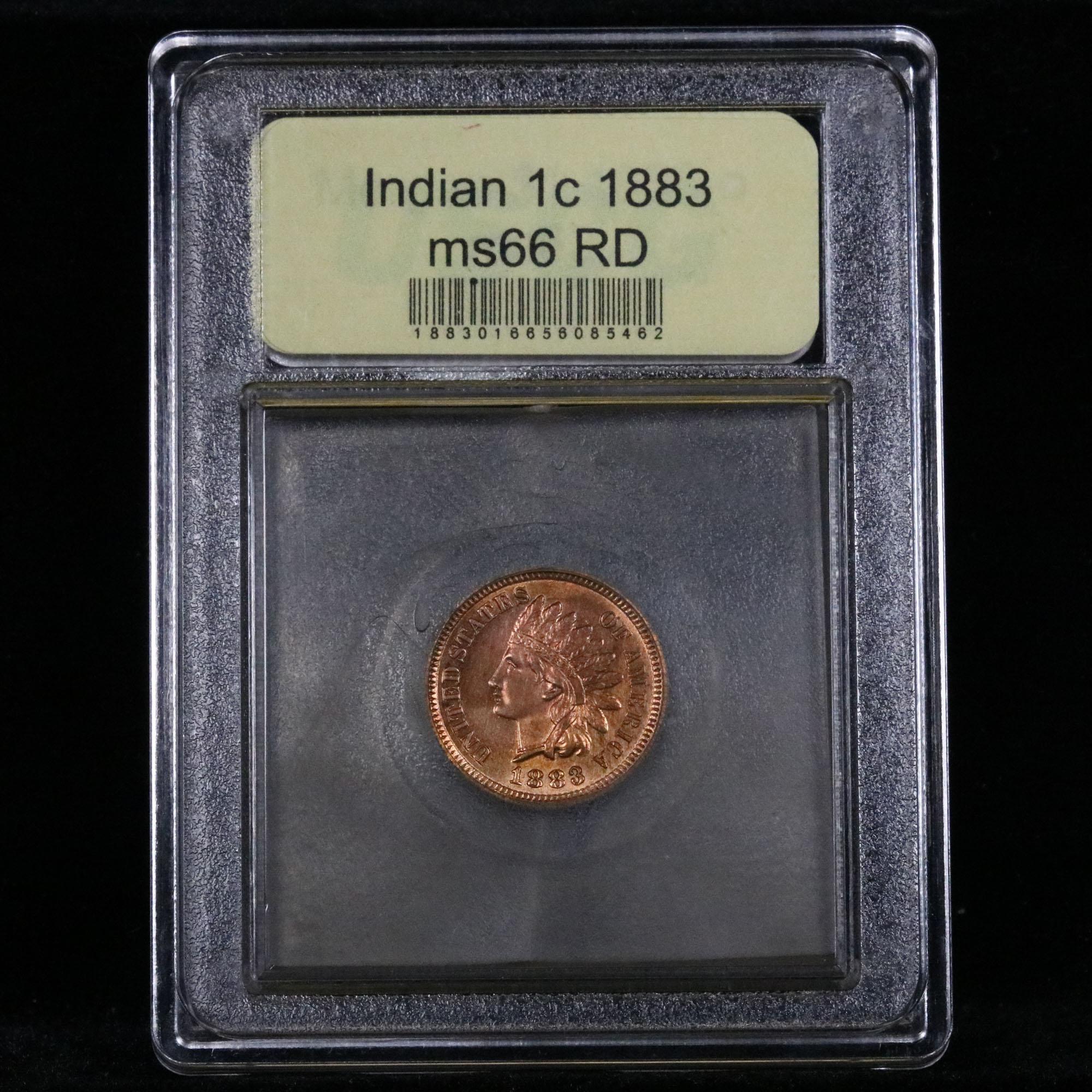 ***Auction Highlight*** 1883 Indian Cent 1c Graded GEM+ Unc RD by USCG (fc)