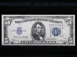 1934A $5 Blue Seal Silver Certificate Grades Select CU