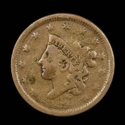1839 Head of '38 Coronet Head Large Cent 1c Grades f, fine