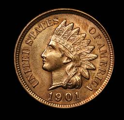 ***Auction Highlight*** 1901 Indian Cent 1c Graded GEM Unc RD by USCG (fc)