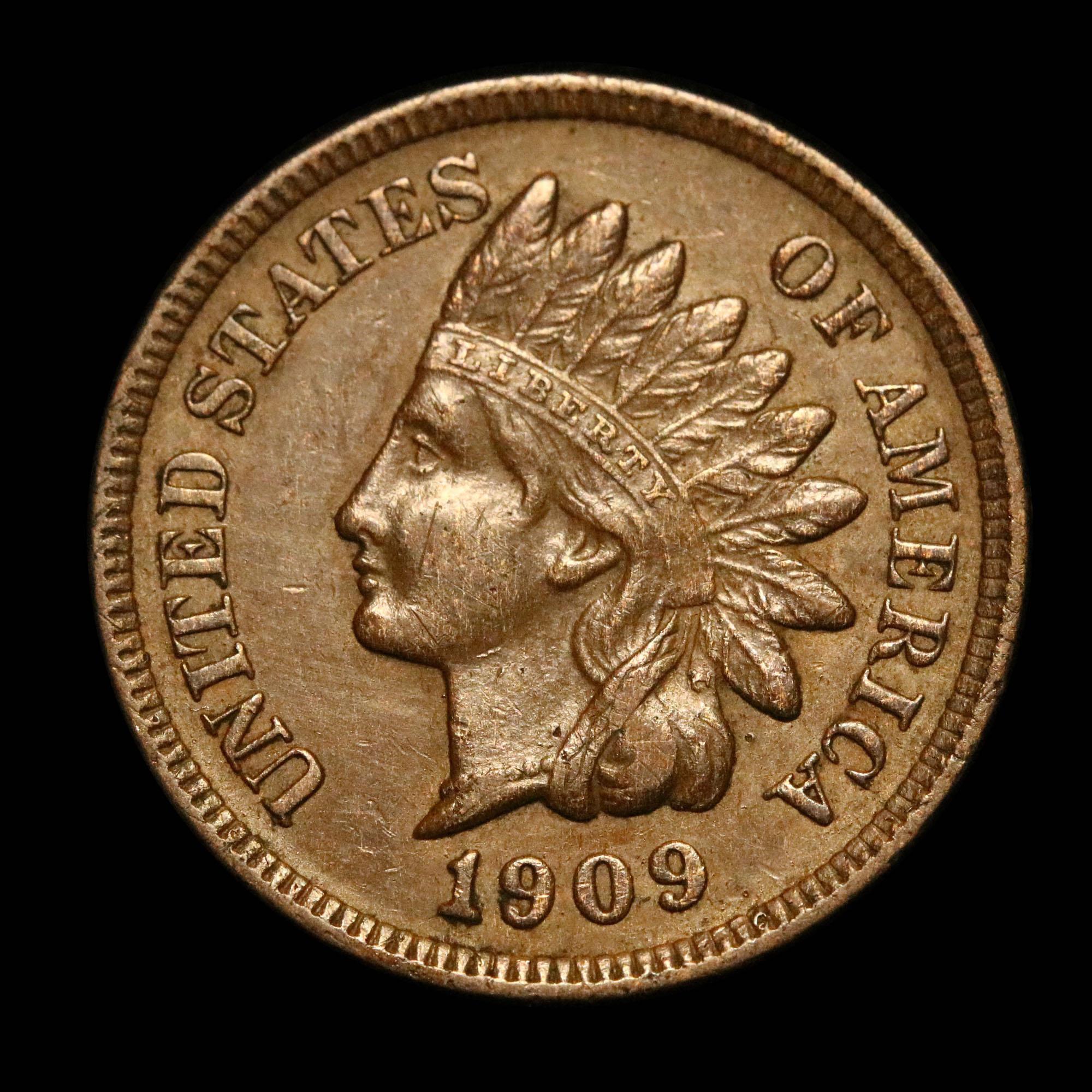 1909 Indian Cent 1c Grades Choice AU/BU Slider