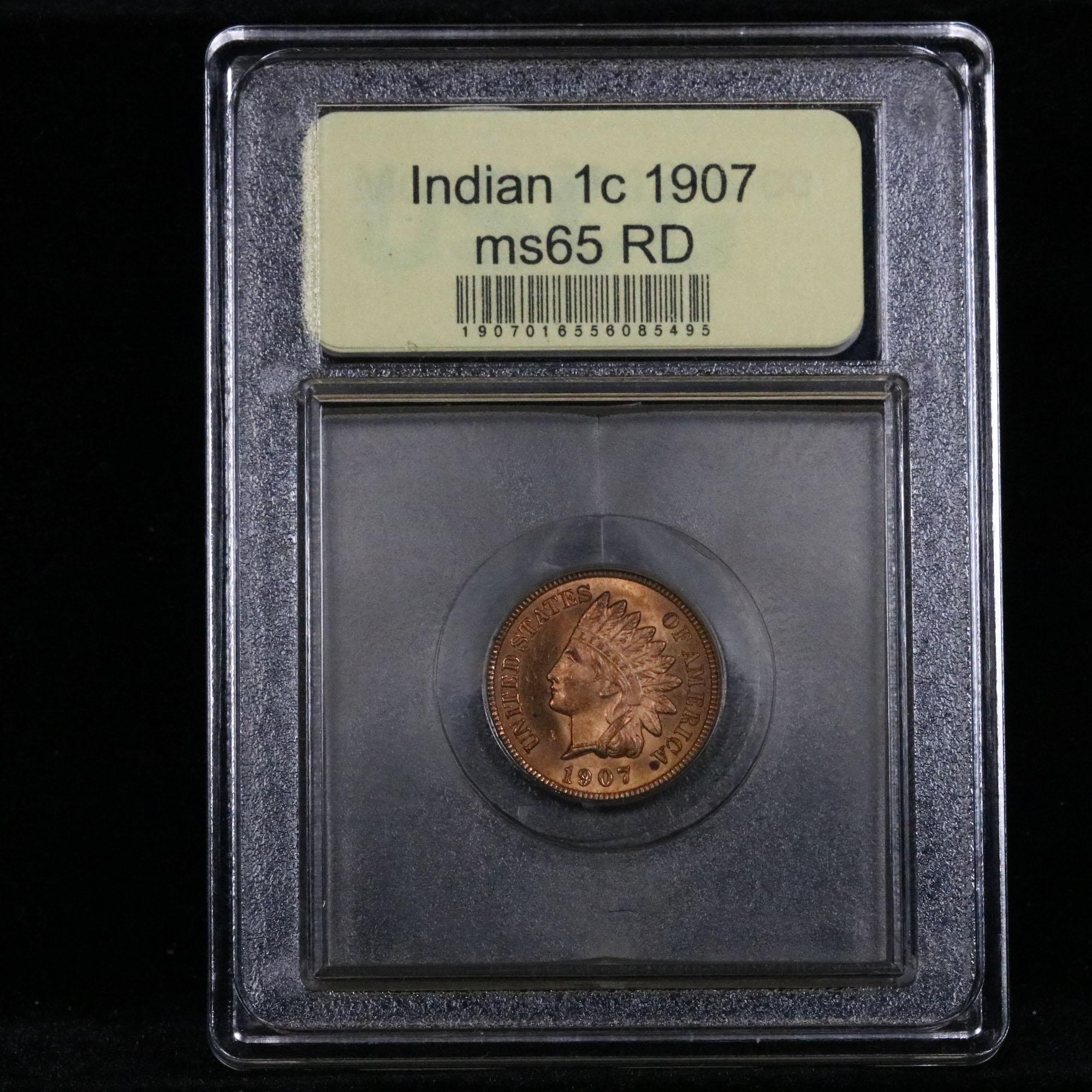 ***Auction Highlight*** 1907 Indian Cent 1c Graded GEM Unc RD by USCG (fc)